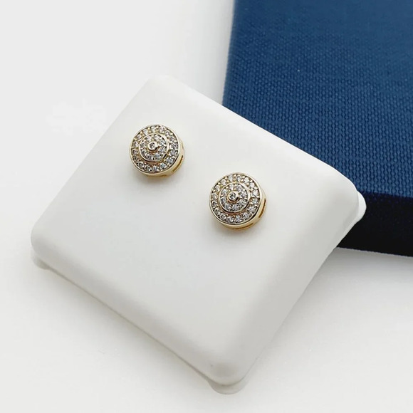 "14K Gold Plated Cubic Zircon Earrings, INUS1BR134 - Picture 4 of 10